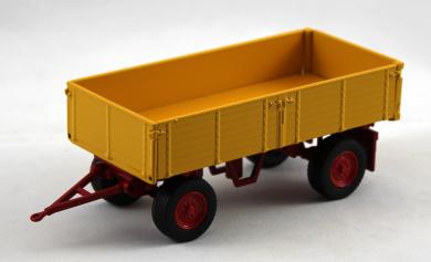 Drawbar trailer with 3side tipper, yellow 