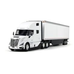 VOLVO VNL860 High-Roof Sleeper with Box Trailer, white 