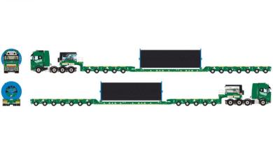 VOLVO FH5 8x4 mit 5+7achs SCHEUERLE Intercombi und Kabeltrommel "Kübler" 