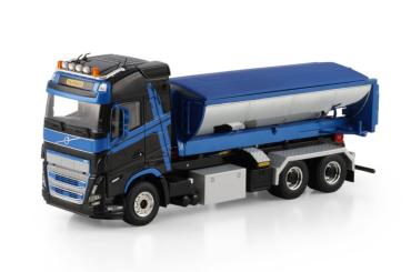 VOLVO FH5 6x4 mit PALFINGER Asphalt-Abrollmulde, schwarz-blau 