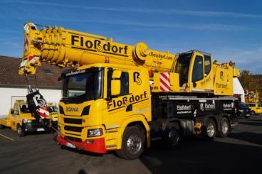 SCANIA P 8x4 mit LIBHERR LTF1060-4.1 "Floßdorf" 