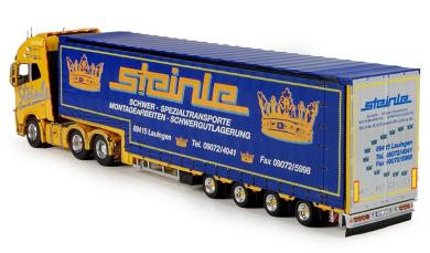 VOLVO FH04 with MEUSBURGER 4axle Curtain-Lowboy-Trailer "Steinle" 