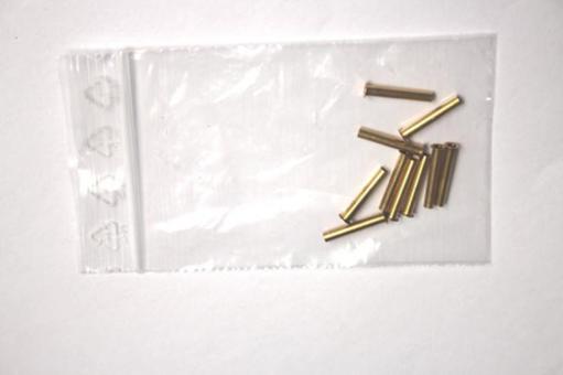 10 Rohrnieten A3 x 0,25 x 19,9mm, blank, Messing, DIN7340 