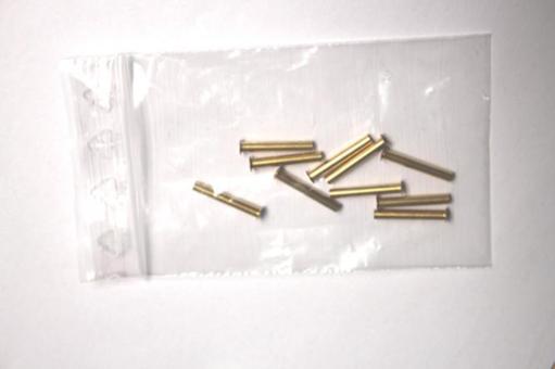 10 Rohrnieten A3 x 0,25 x 21,0 mm, blank, Messing, DIN7340 
