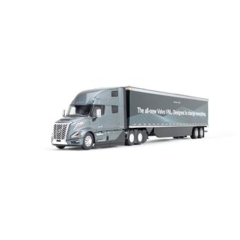 VOLVO VNL860 High-Roof Sleeper with Box Trailer, grey 