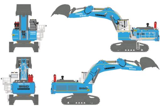 LIEBHERR Bagger R9150 mit hoher Kabine "Andru" 