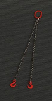 Two Chain Slings 8cm with Chain width 1,5 mm, red 